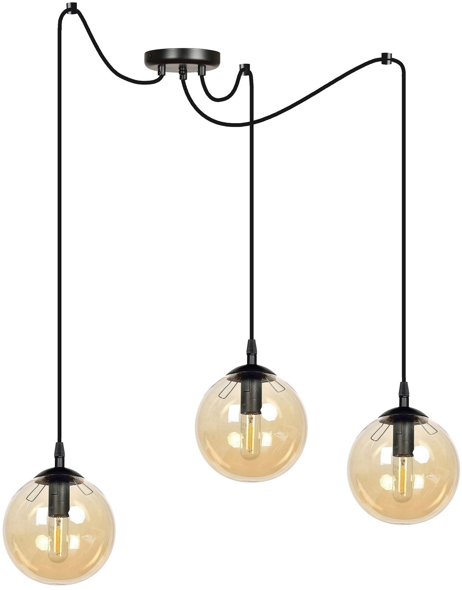 Emibig Gigi lampe suspendue 3x10 W noir-ambre 938/3