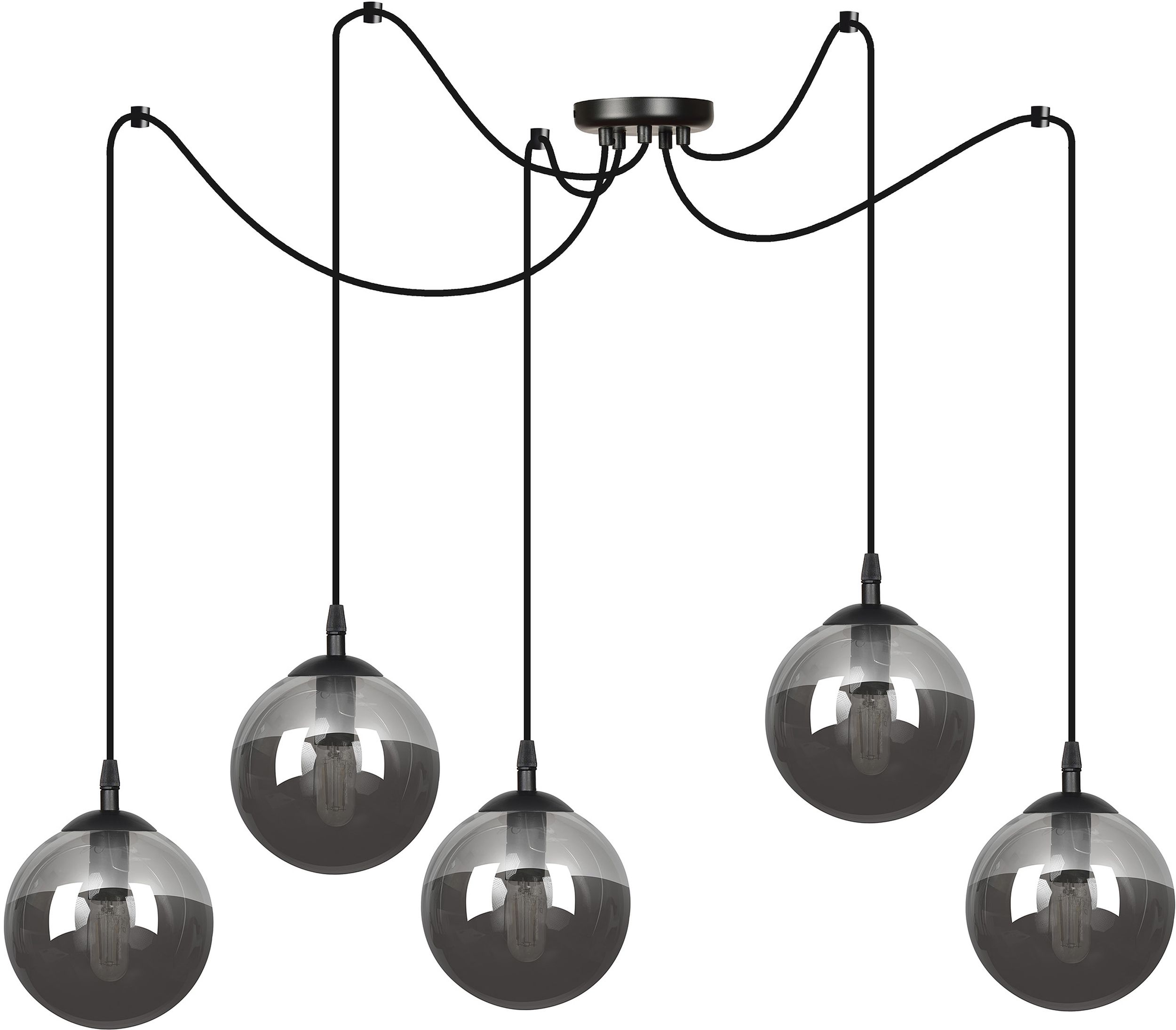 Emibig Gigi lampe suspendue 5x10 W noir-graphite 937/5