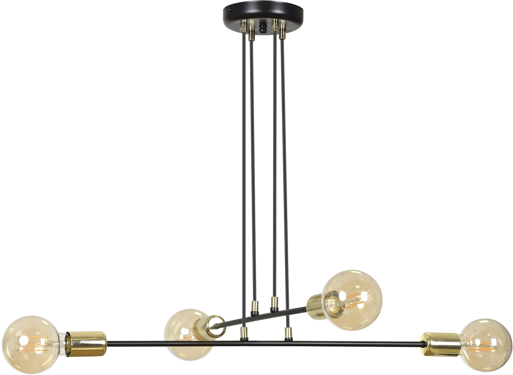 Emibig Vesio lampe suspendue 4x15 W noir-doré 785/4