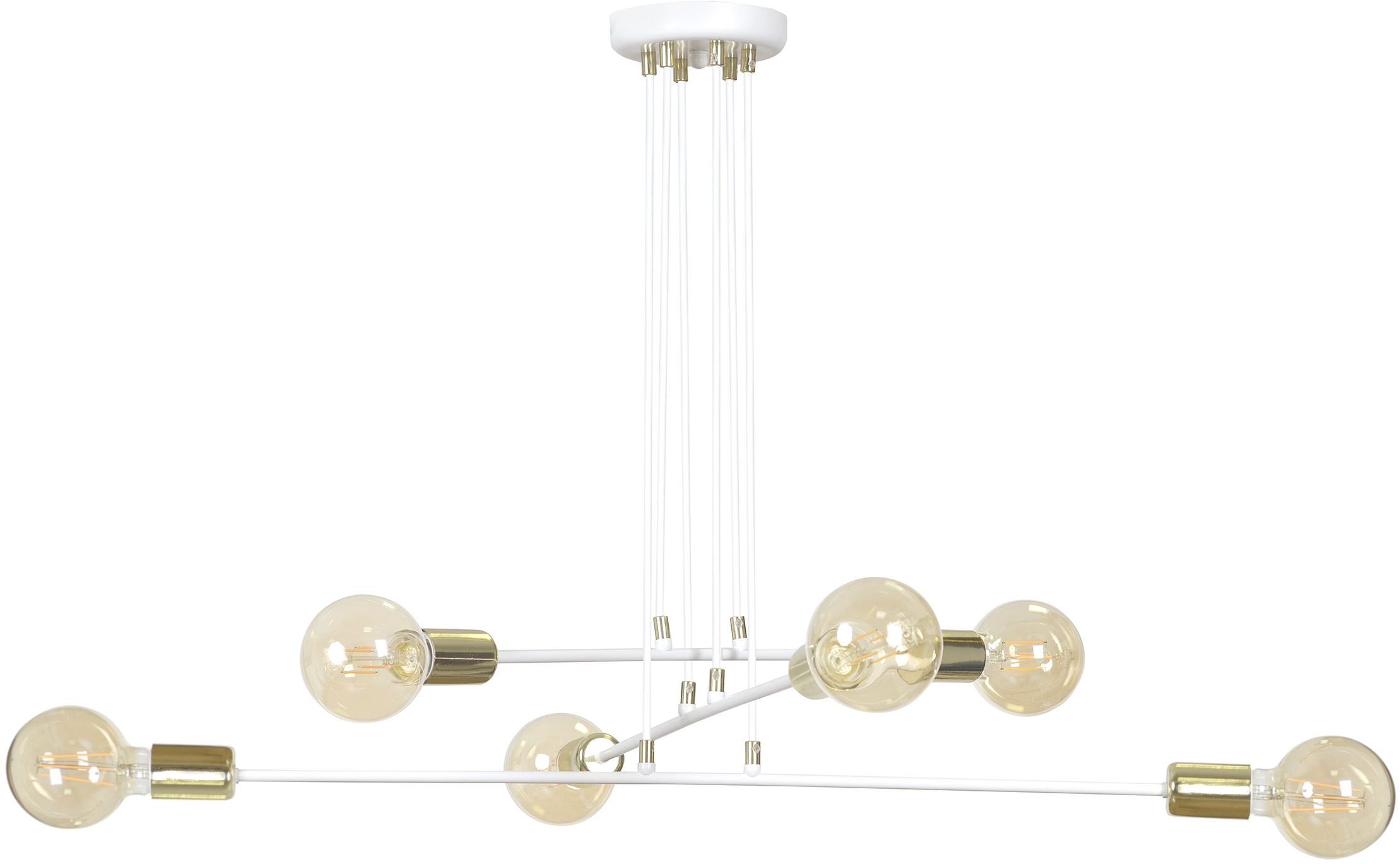 Emibig Vesio lampe suspendue 6x15 W blanc-doré 786/6