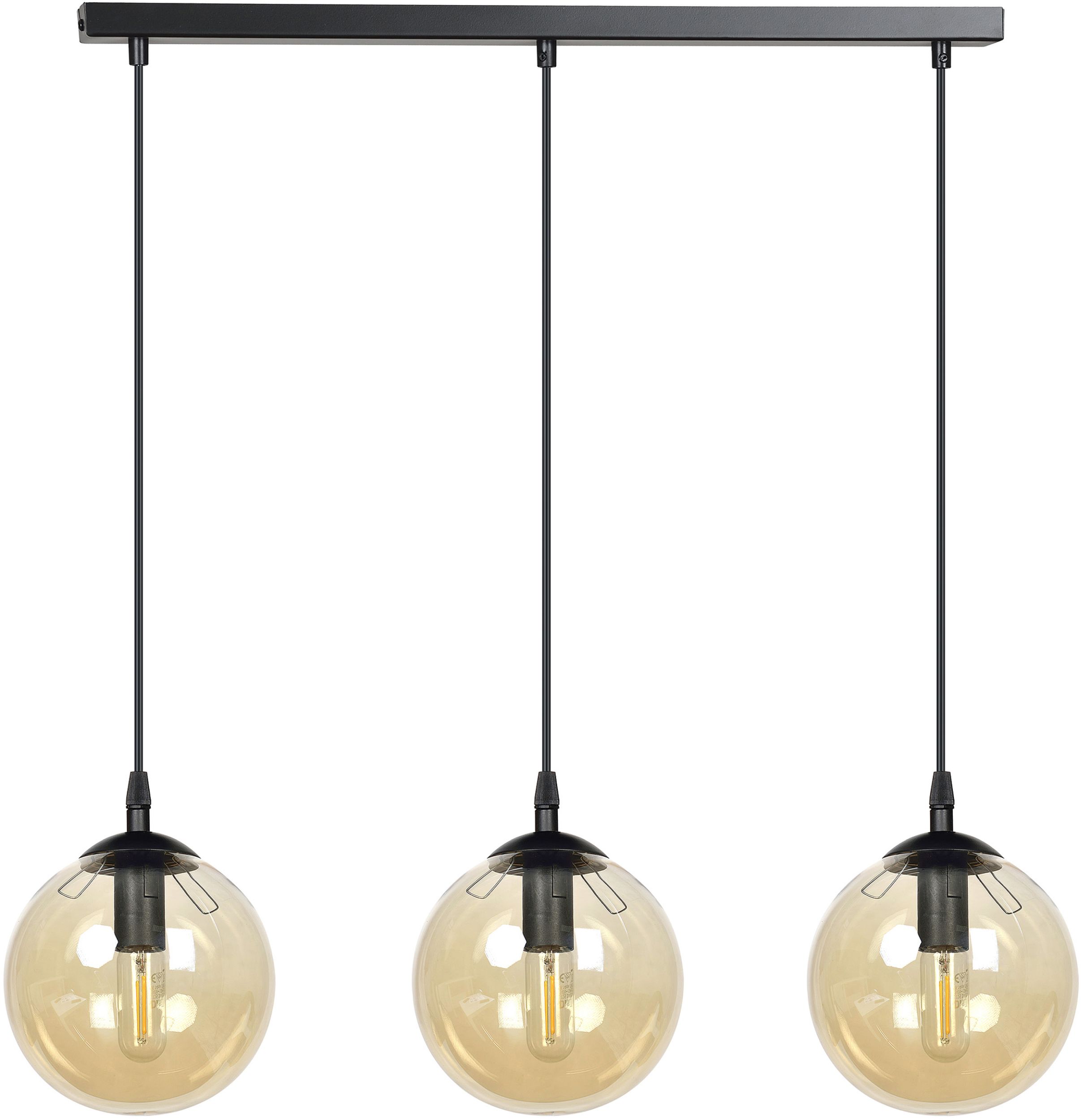 Emibig Cosmo lampe suspendue 3x10 W noir-ambre 713/3
