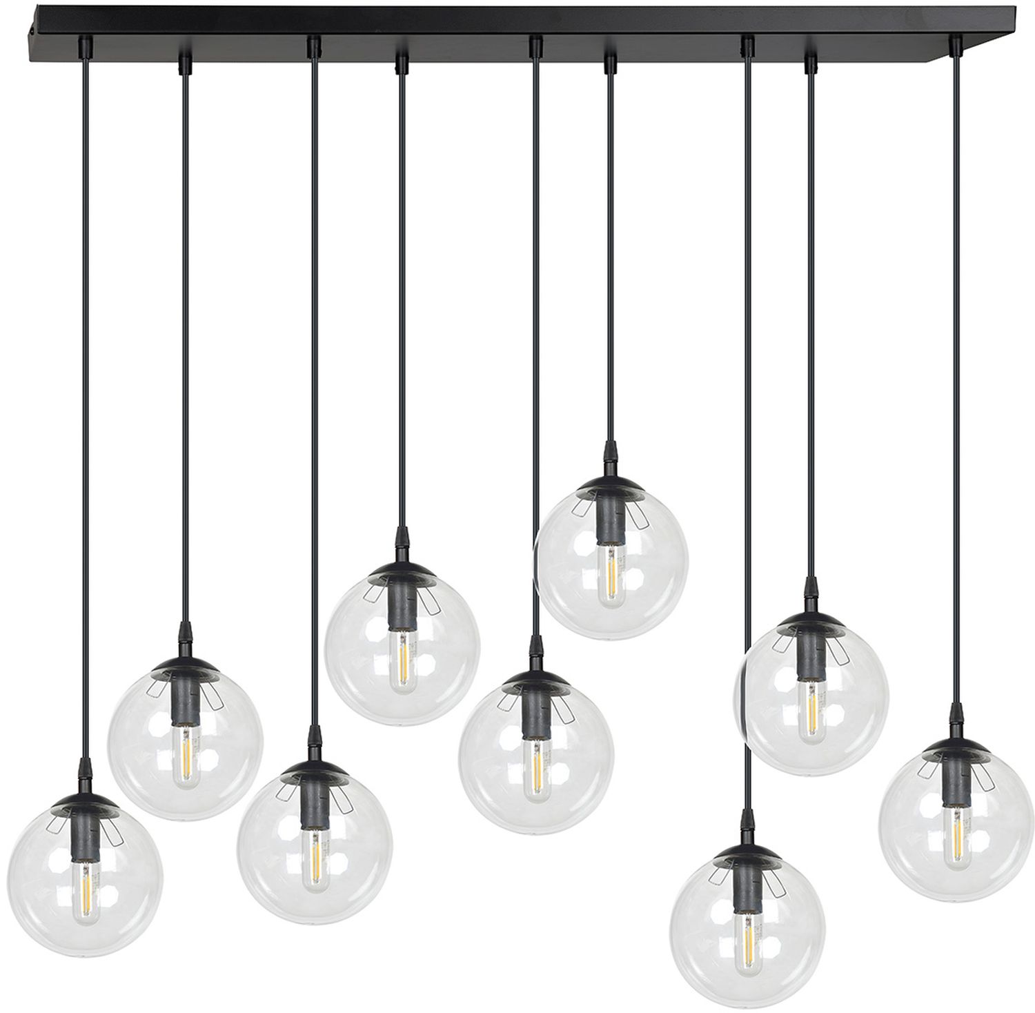 Emibig Cosmo lampe suspendue x10 W noir-transparent 711/9
