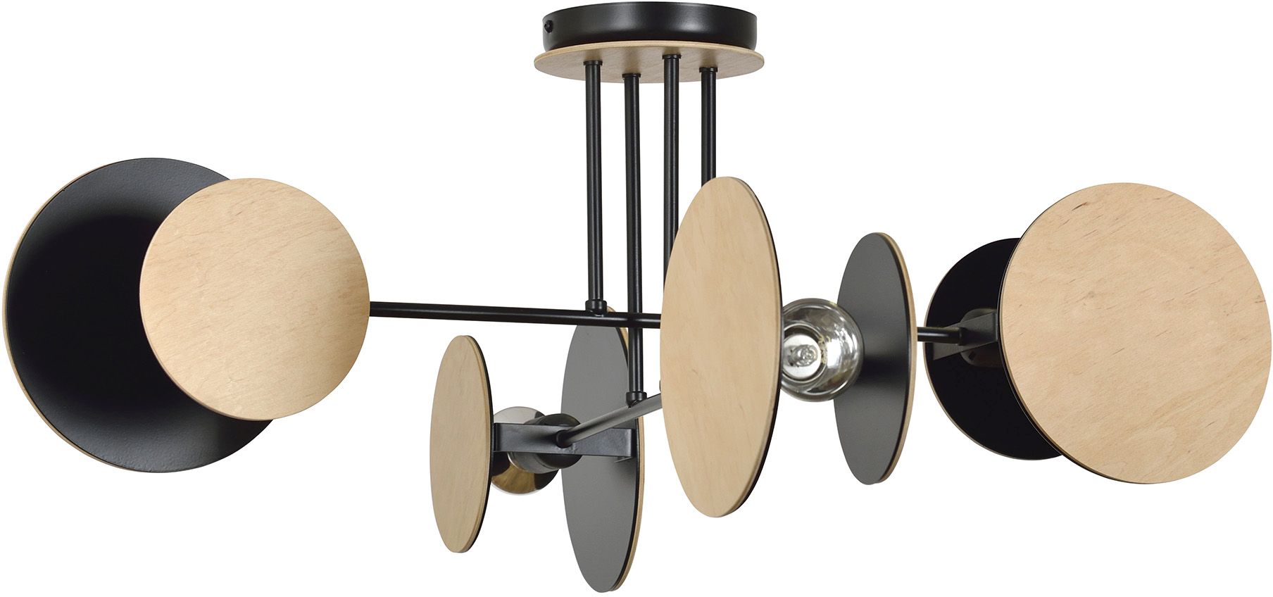 Emibig Zita plafonnier 4x15 W noir-bois 173/4