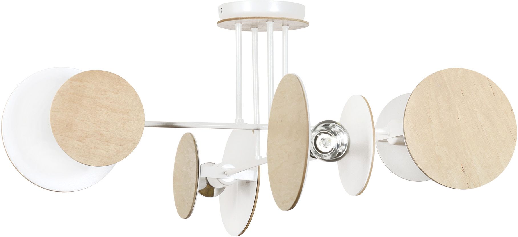 Emibig Zita plafonnier 4x15 W blanc-bois 174/4