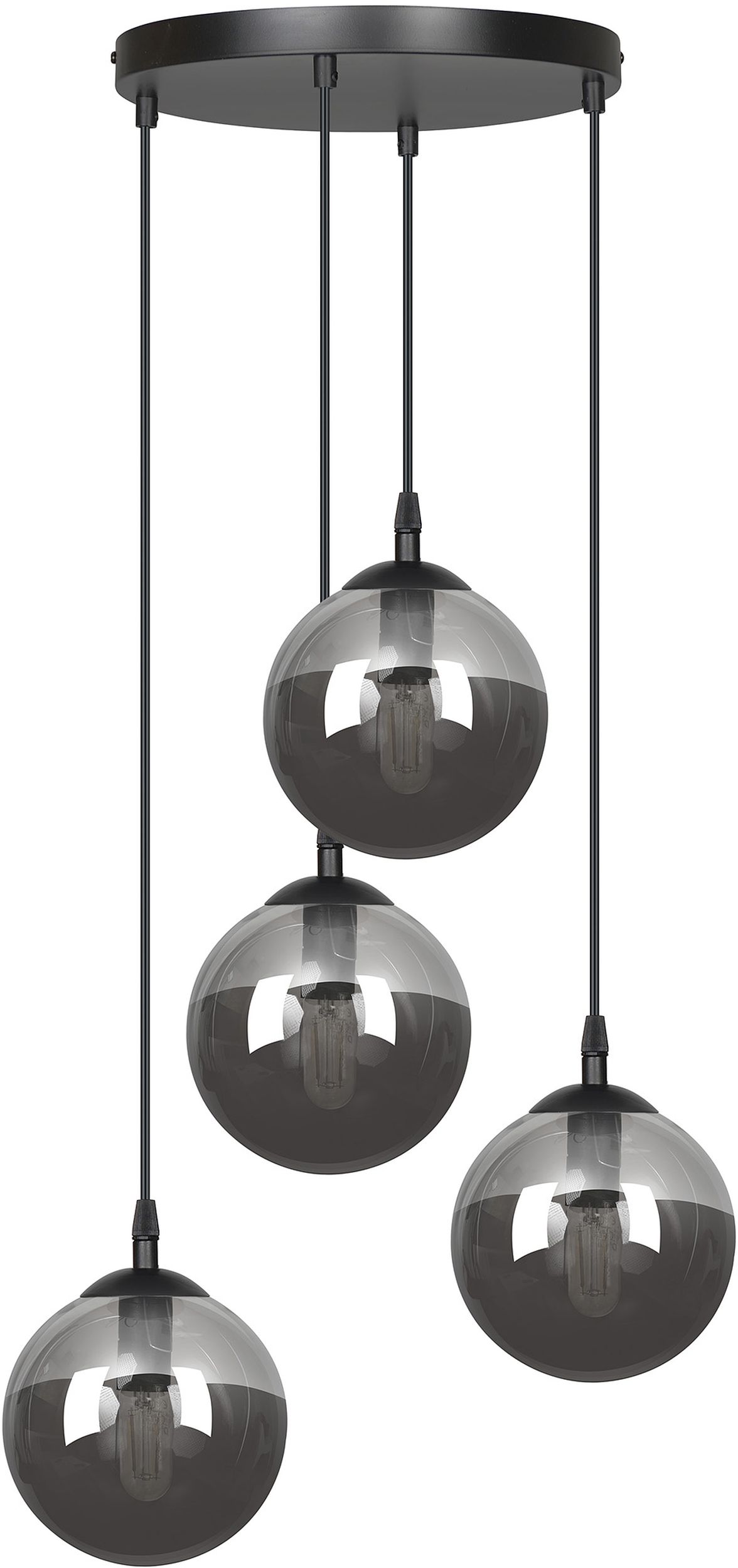 Emibig Cosmo lampe suspendue 4x10 W noir-graphite 712/4PREM
