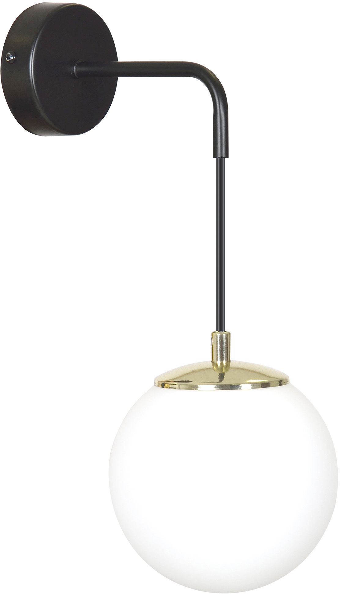 Emibig Ognis applique murale 1x10 W noir-doré-laiteux 966/K1