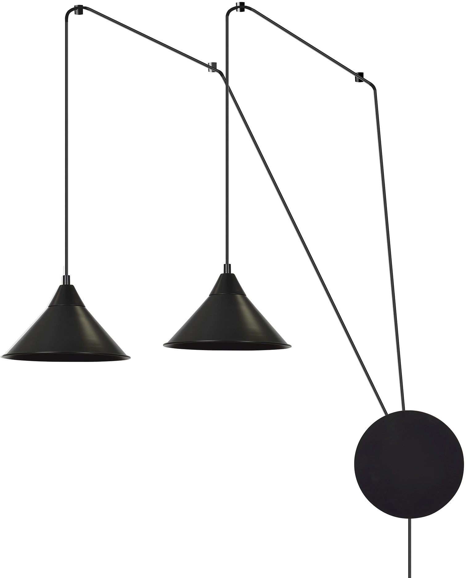 Emibig Abramo lampe suspendue 2x15 W noir 160/2