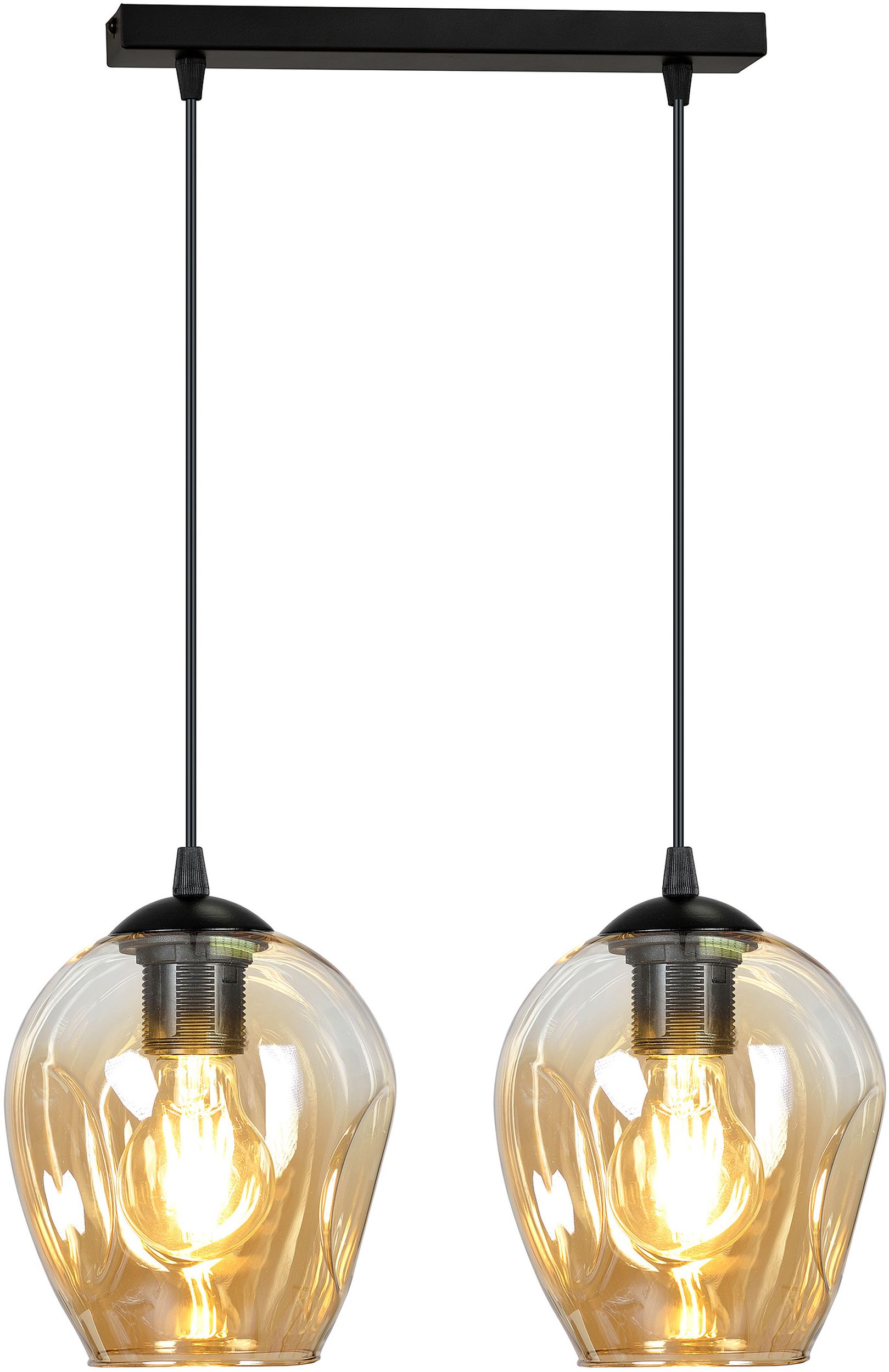 Emibig Istar lampe suspendue 2x15 W noir-ambre 677/2