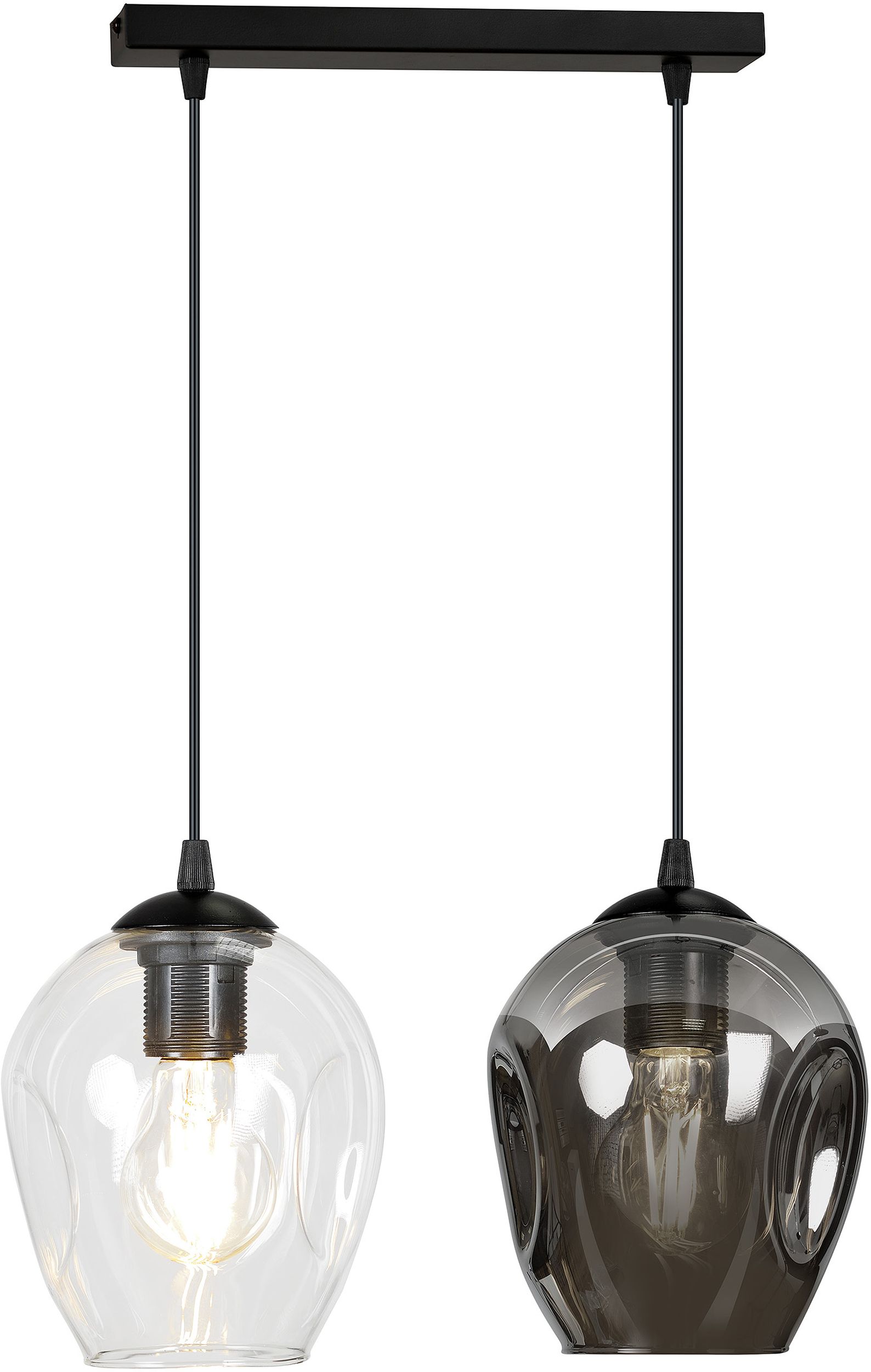 Emibig Istar lampe suspendue 2x15 W noir-transparent-graphite 682/2
