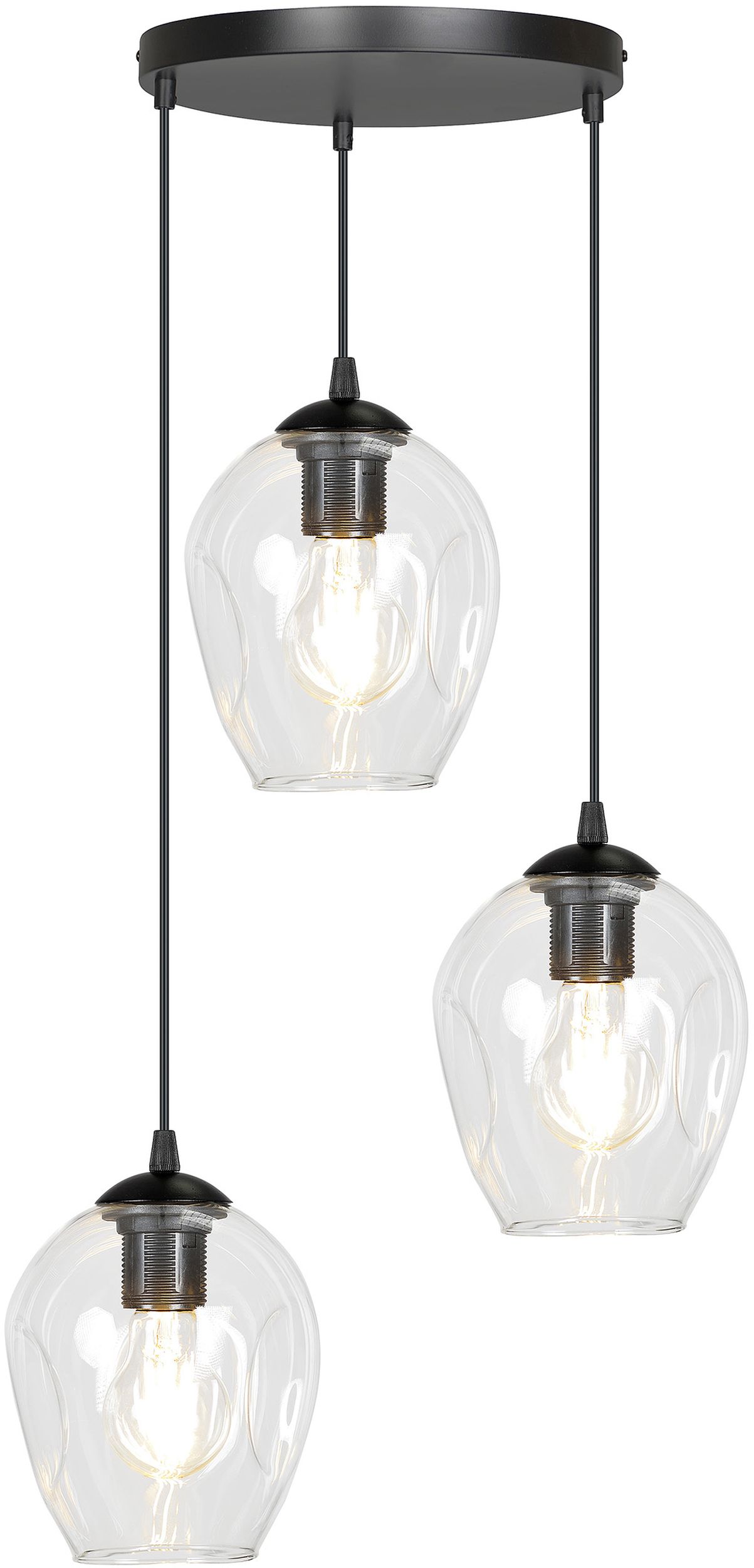 Emibig Istar lampe suspendue 3x15 W noir-transparent 679/3PREM