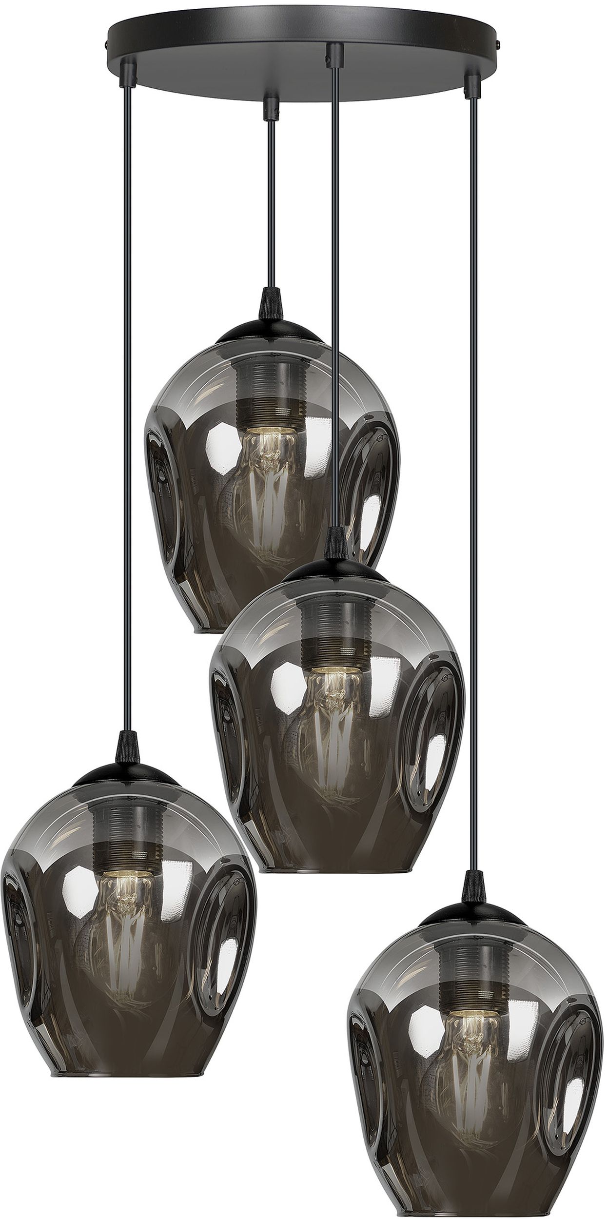 Emibig Istar lampe suspendue 4x15 W noir-graphite 680/4PREM