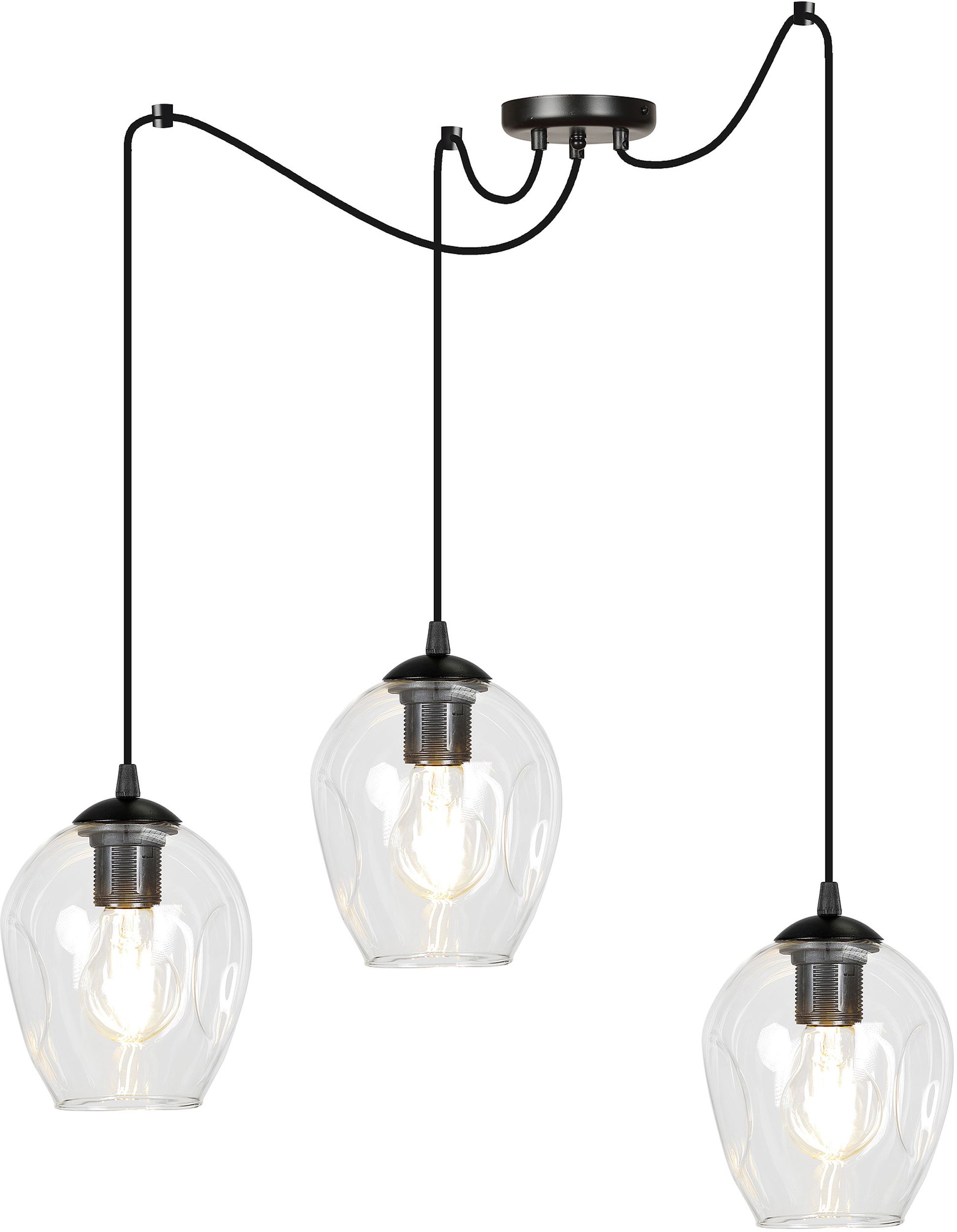 Emibig Level lampe suspendue 3x15 W noir-transparent 756/3