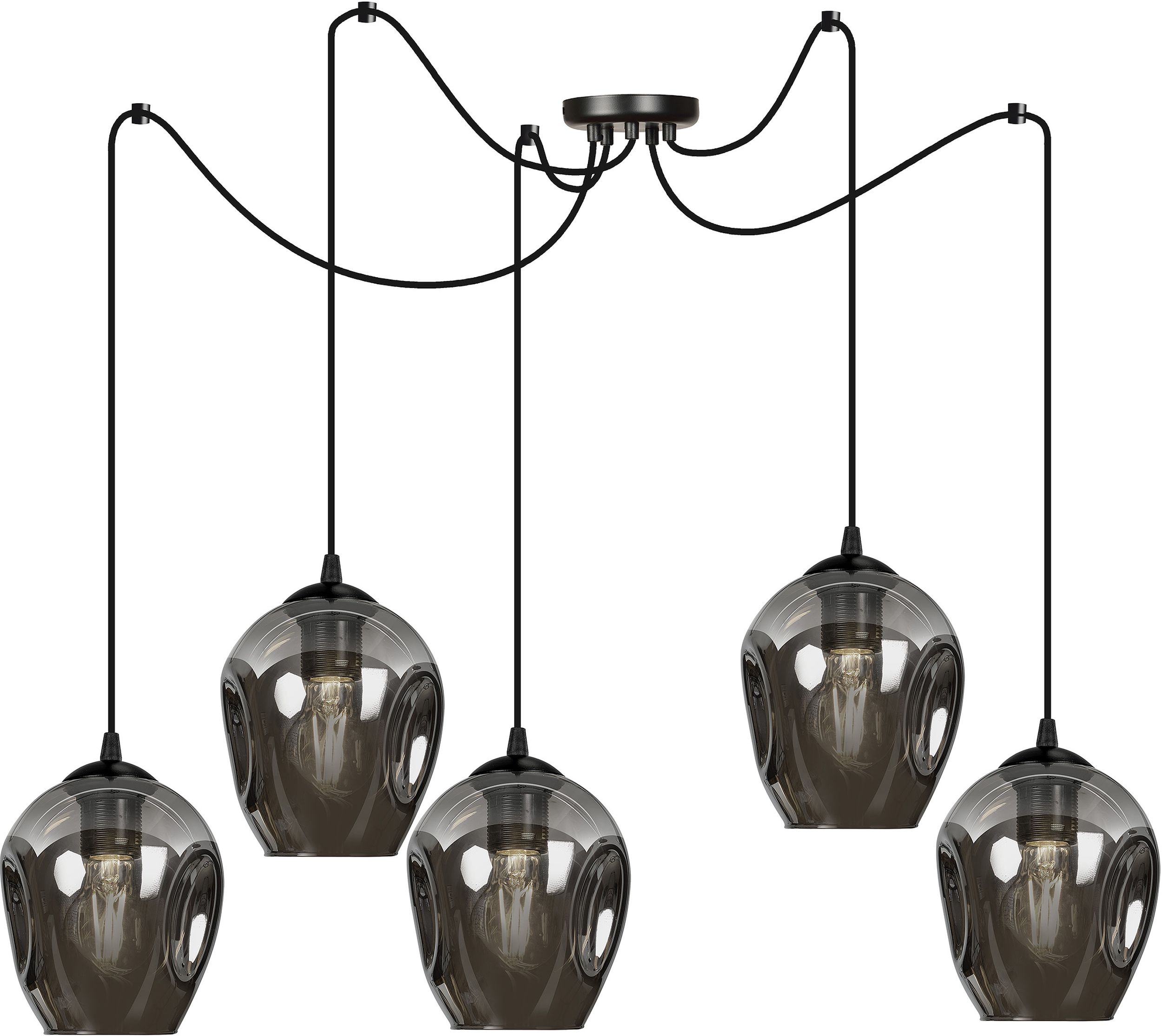 Emibig Level lampe suspendue 5x15 W noir-graphite 757/5
