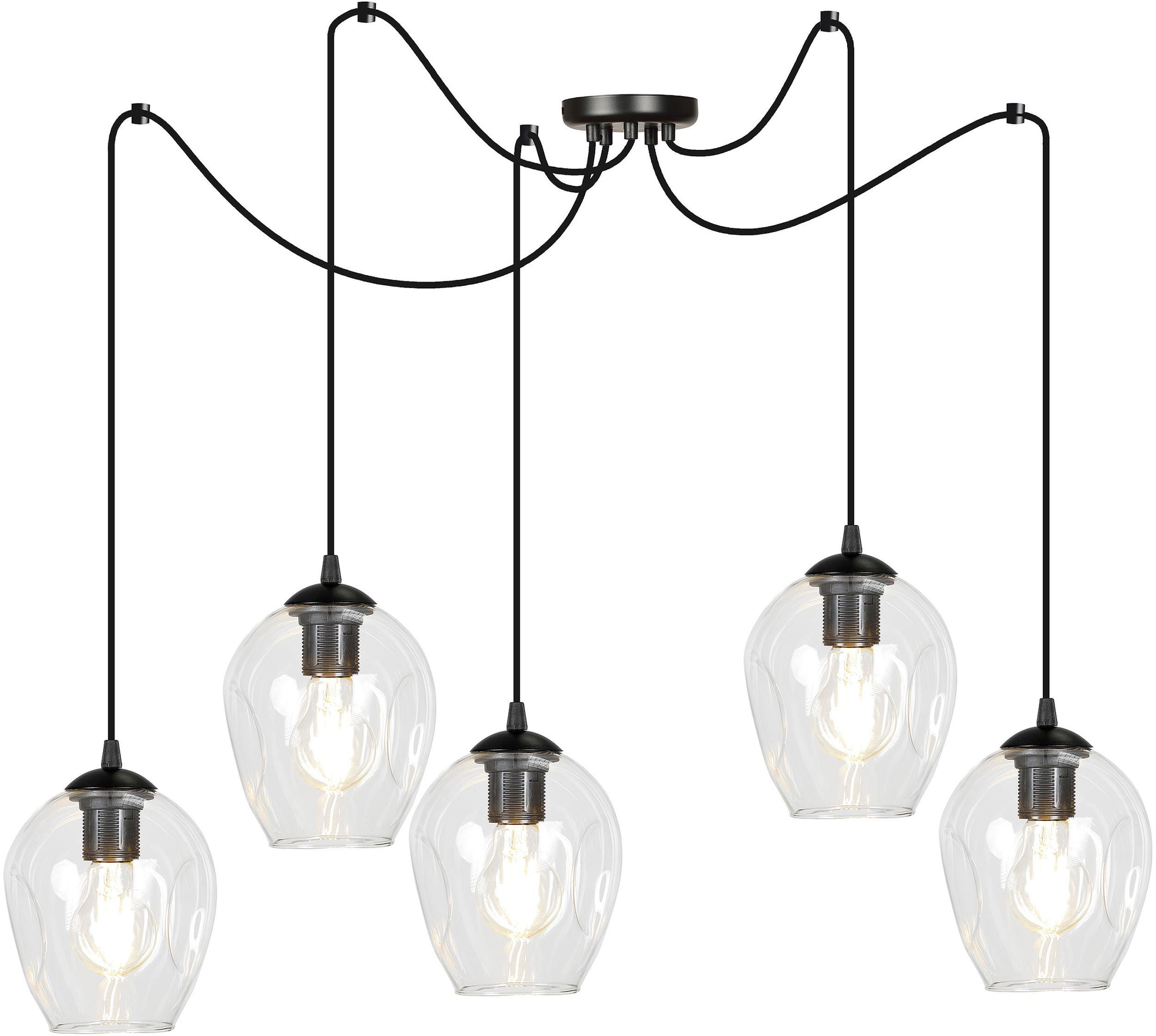 Emibig Level lampe suspendue 5x15 W noir-transparent 756/5