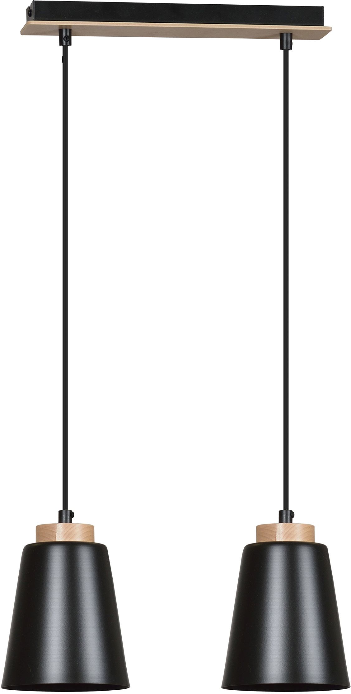 Emibig Bolero lampe suspendue 2x15 W noir-bois 442/2