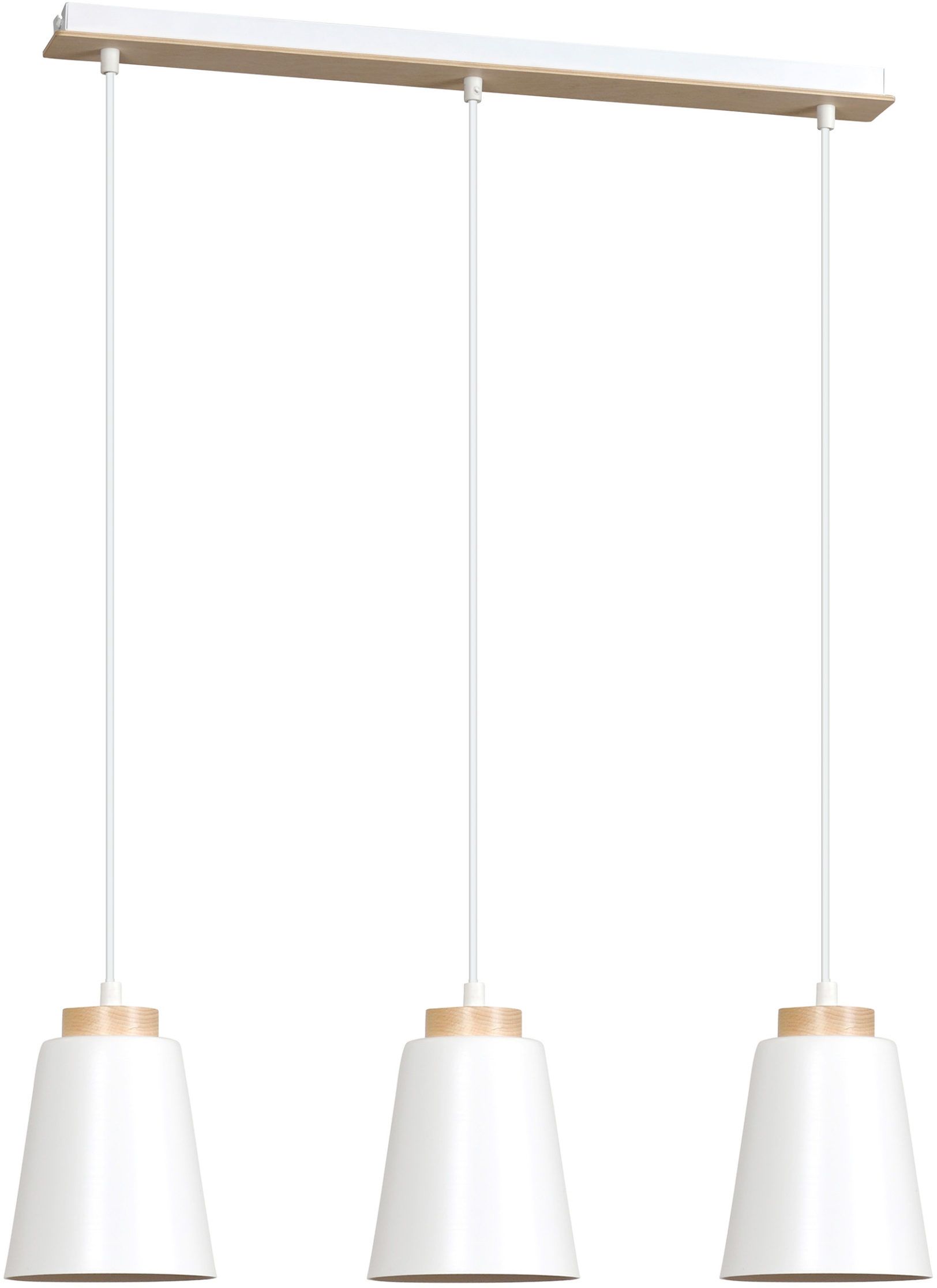 Emibig Bolero lampe suspendue 3x15 W blanc-bois 443/3
