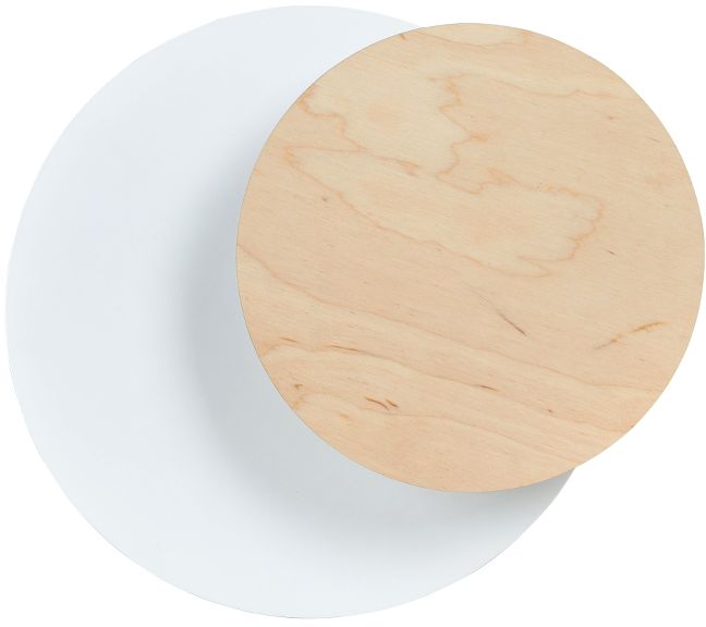 Emibig Circle applique murale 1x8 W blanc-bois 970/1