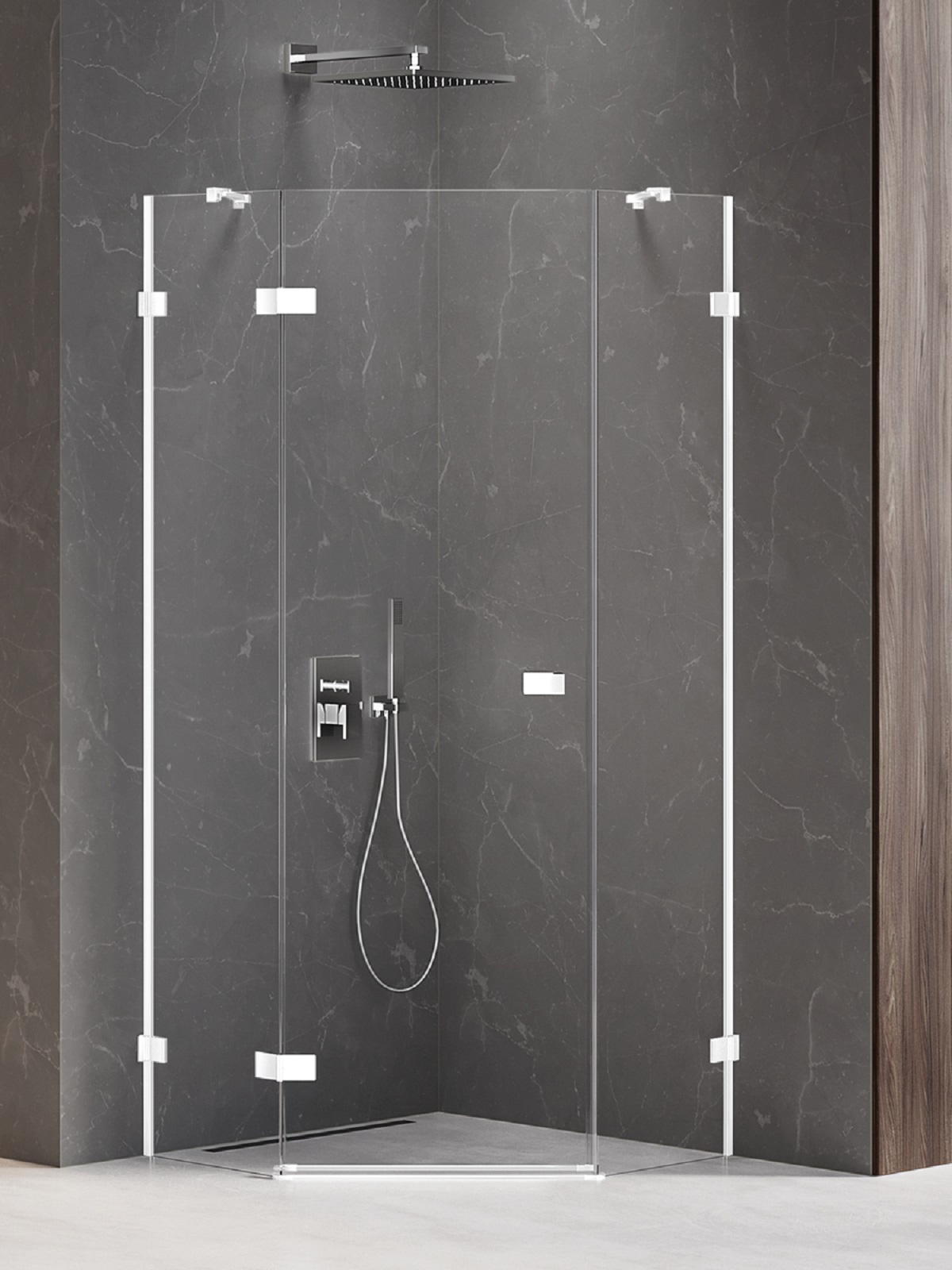 New Trendy Avexa White cabine de douche 90x90 cm blanc mat/verre transparent EXK-3864