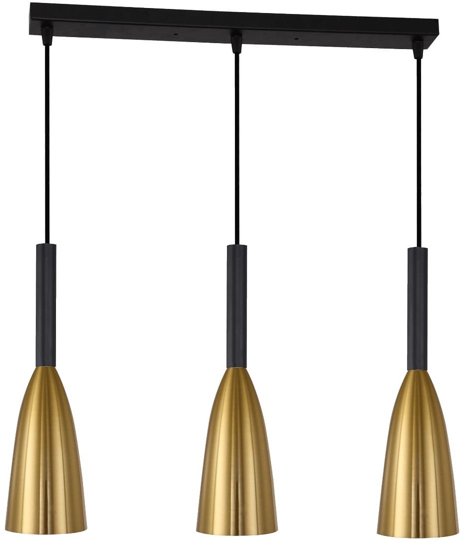Light Prestige Solin lampe suspendue 3x60 W noir-doré LP-181/3LGD