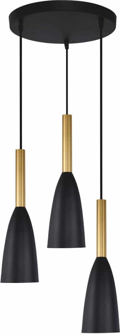 Light Prestige Solin lampe suspendue 3x60 W noir-doré LP-181/3PBK/GD