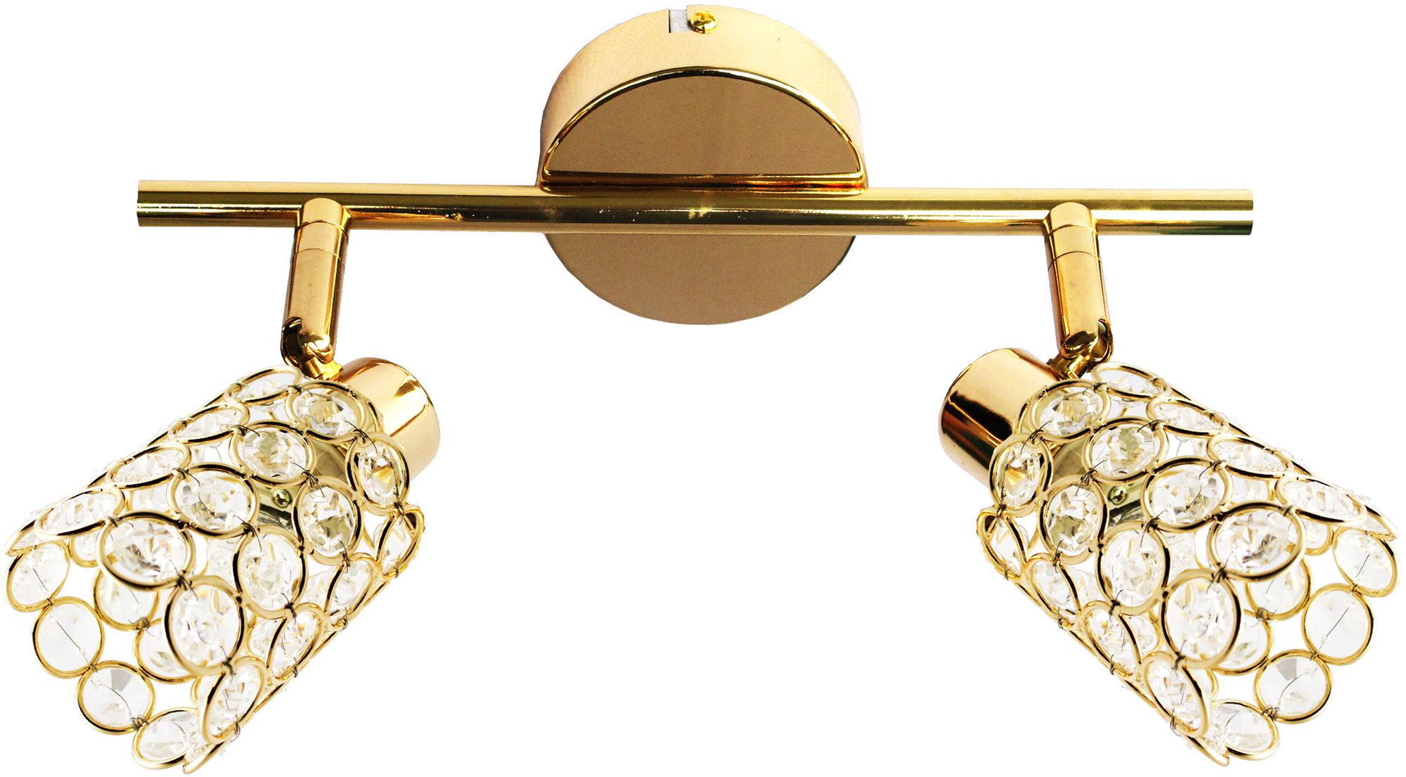 Candellux York plafonnier 2x40 W laiton-cristal 92-70104