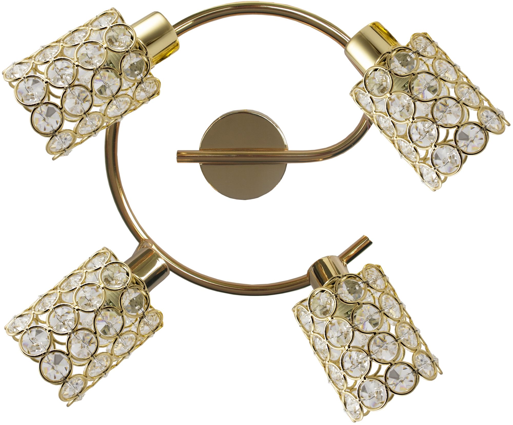 Candellux York plafonnier 4x40 W laiton-cristal 98-07230