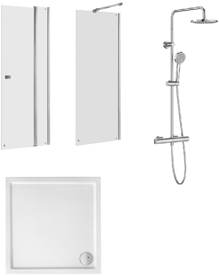 Set ensemble de douche Roca Victoria A5A9F18C00, porte de douche Roca Capital AM4609012M, AM4409012M, A276256000