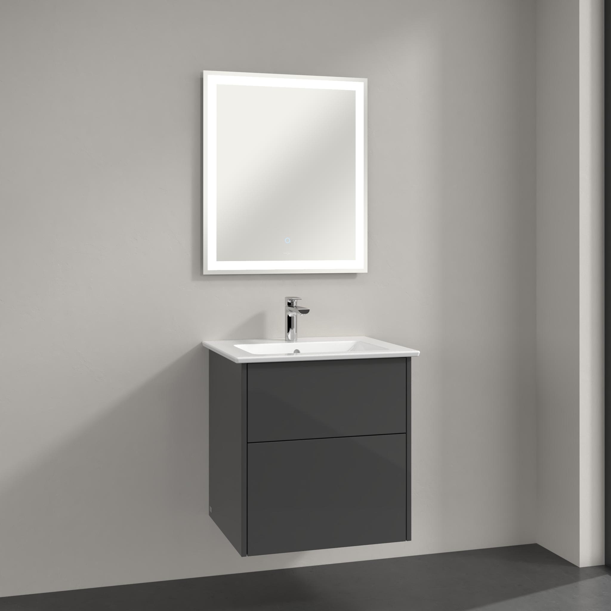 Villeroy & Boch Finero lavabo avec meuble et miroir 60 cm grise S00300FPR1