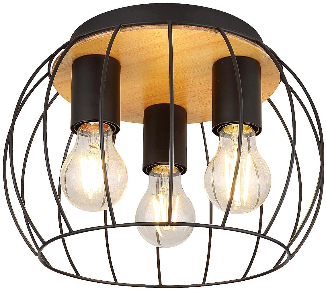 Rabalux Kamala plafonnier 3x25 W noir-bois 5293