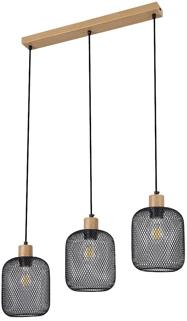 Rabalux Grendel lampe suspendue 3x60 W noir-bois 3132