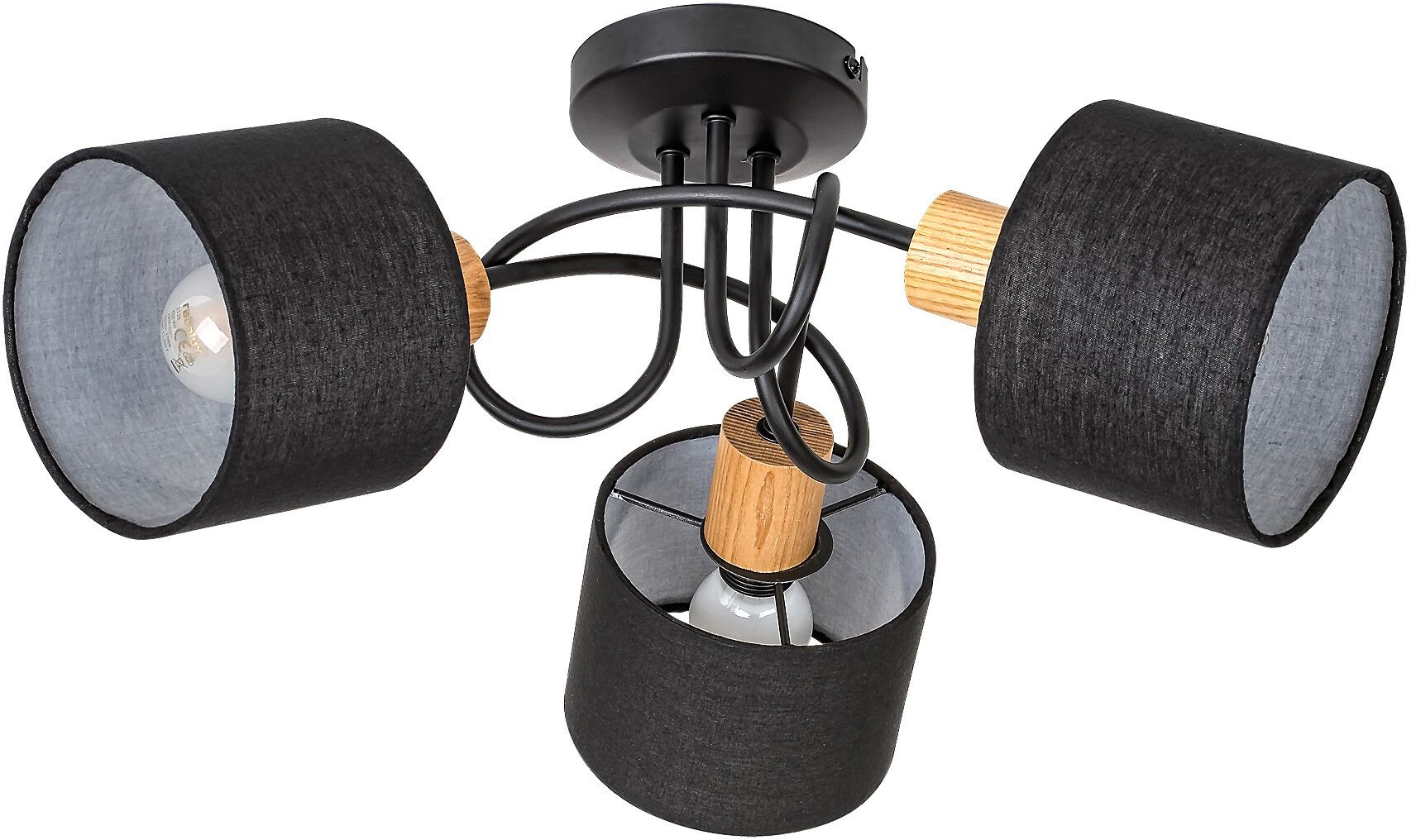 Rabalux Miguel plafonnier 3x40 W noir-bois 3246