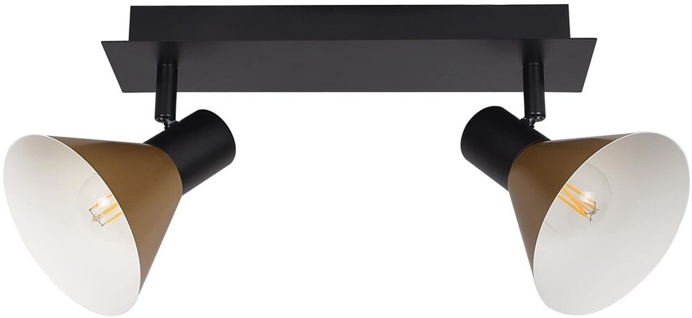 Rabalux Alvaro plafonnier 2x40 W noir-doré 3158