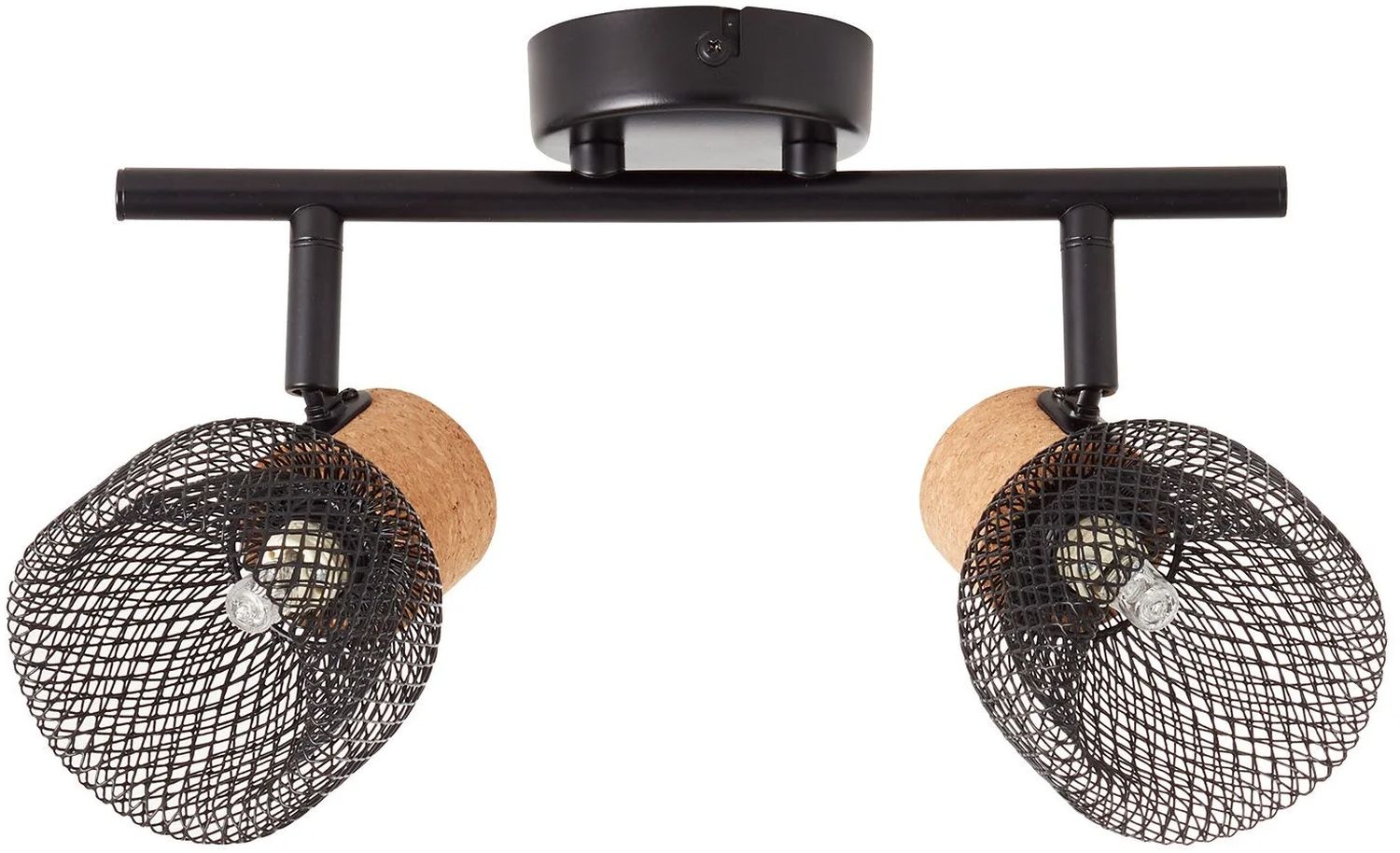 Rabalux Grendel plafonnier 2x40 W noir-bois 3128