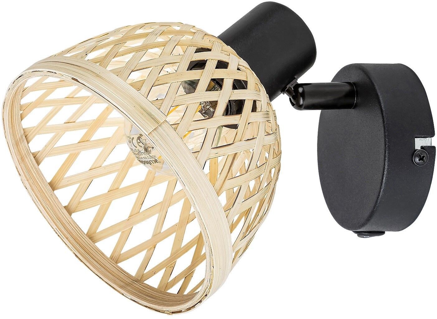 Rabalux Rattan applique murale 1x15 W noir-beige 3133