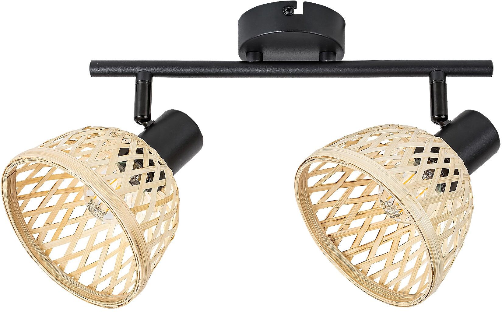Rabalux Rattan plafonnier 2x15 W noir-beige 3134