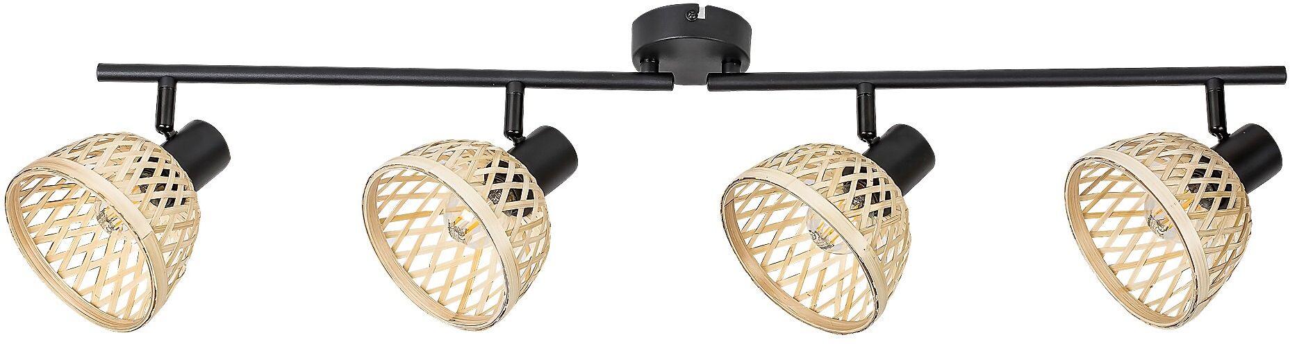 Rabalux Rattan plafonnier 4x15 W noir-beige 3136