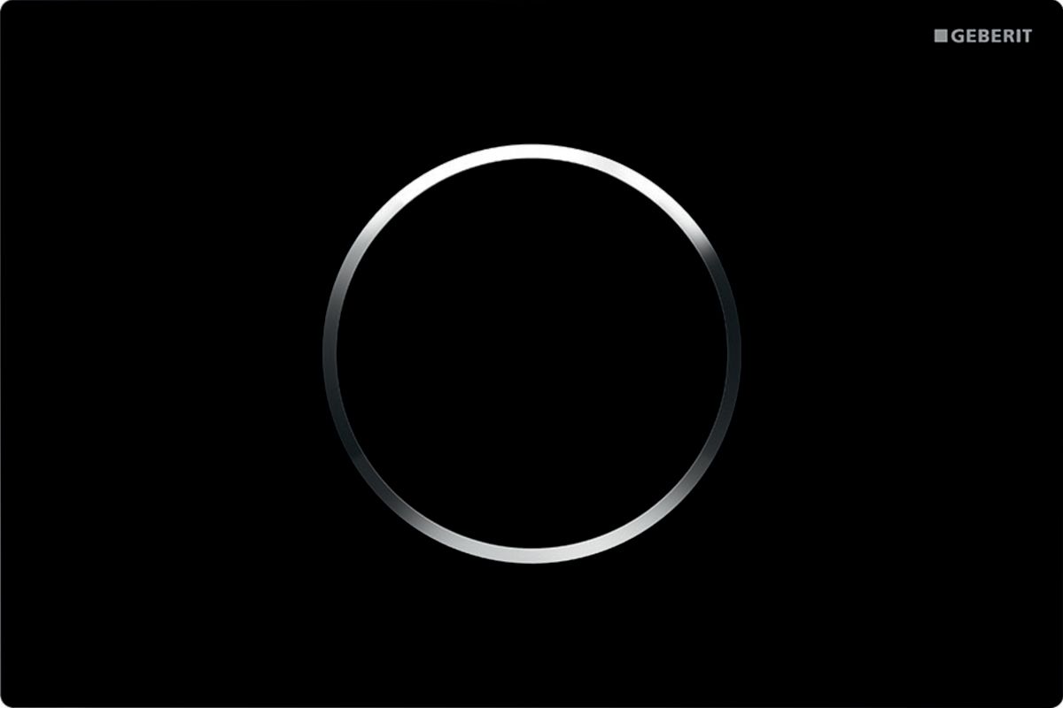 Geberit Sigma bouton de chasse d'eau pour WC chrome brillant-noir 115.907.KM.6