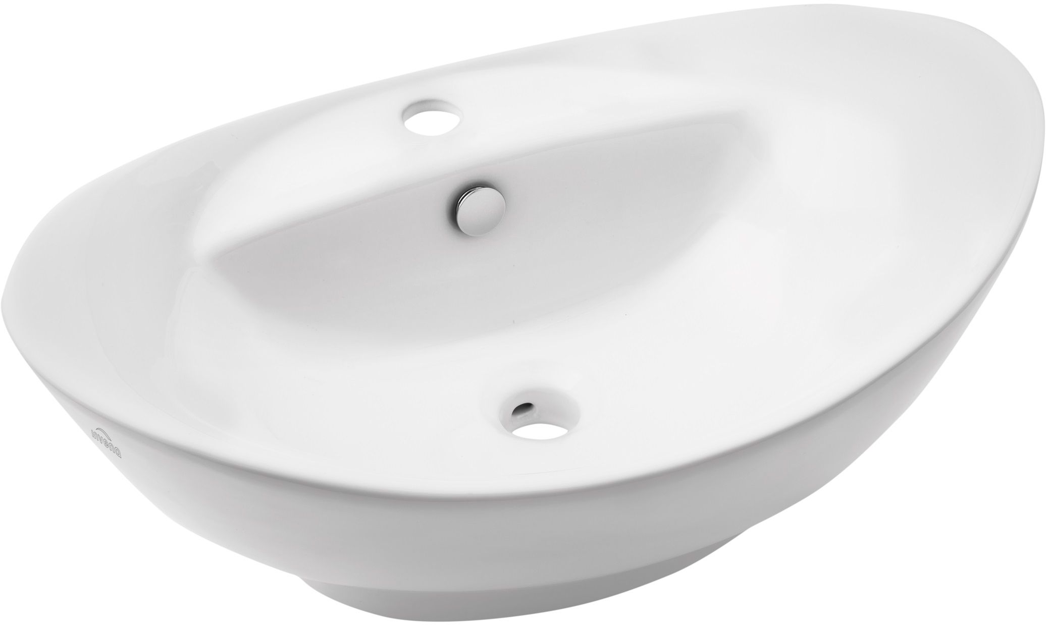 Invena Esla lavabo 59x39 cm ovale à poser blanc CE-35-001