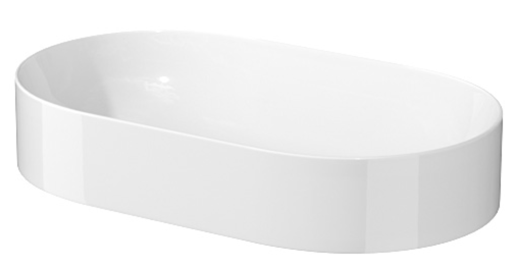 Cersanit Inverto lavabo 60x35 cm ovale à poser blanc brillant K671-009-ECO
