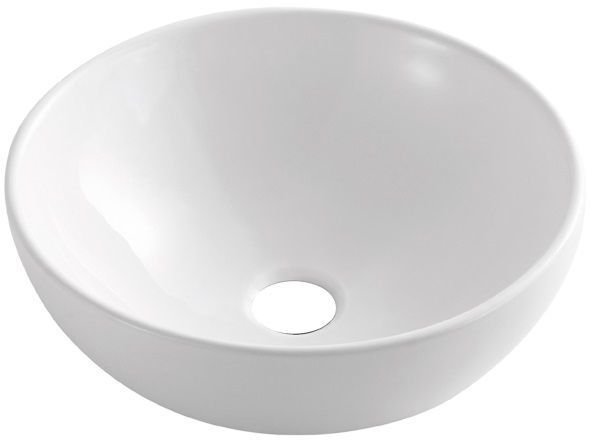 Invena Tinos lavabo 39.5x39.5 cm ronde à poser blanc CE-43-011
