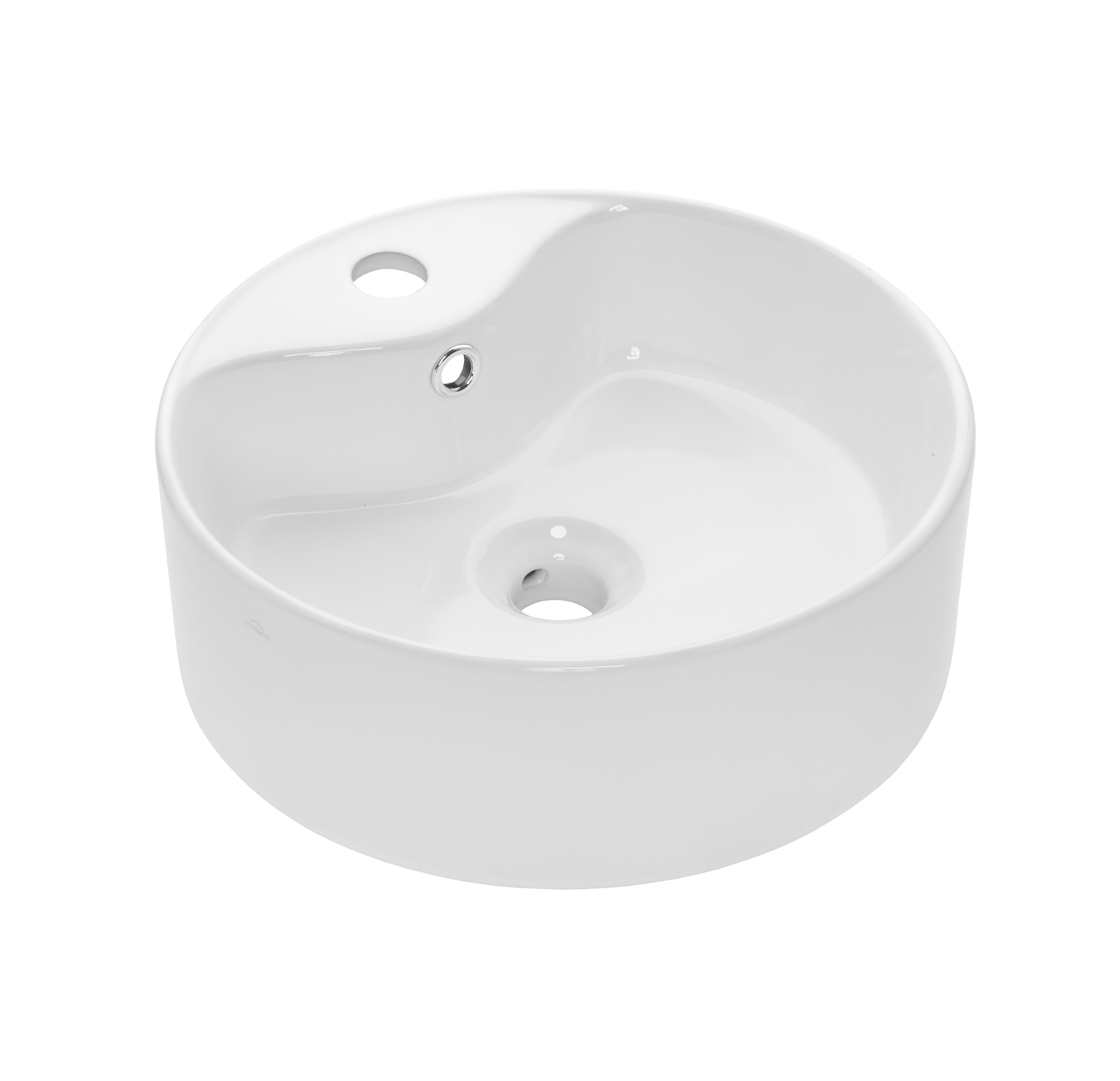 Invena Granada lavabo 47x47 cm ronde à poser blanc CE-45-001
