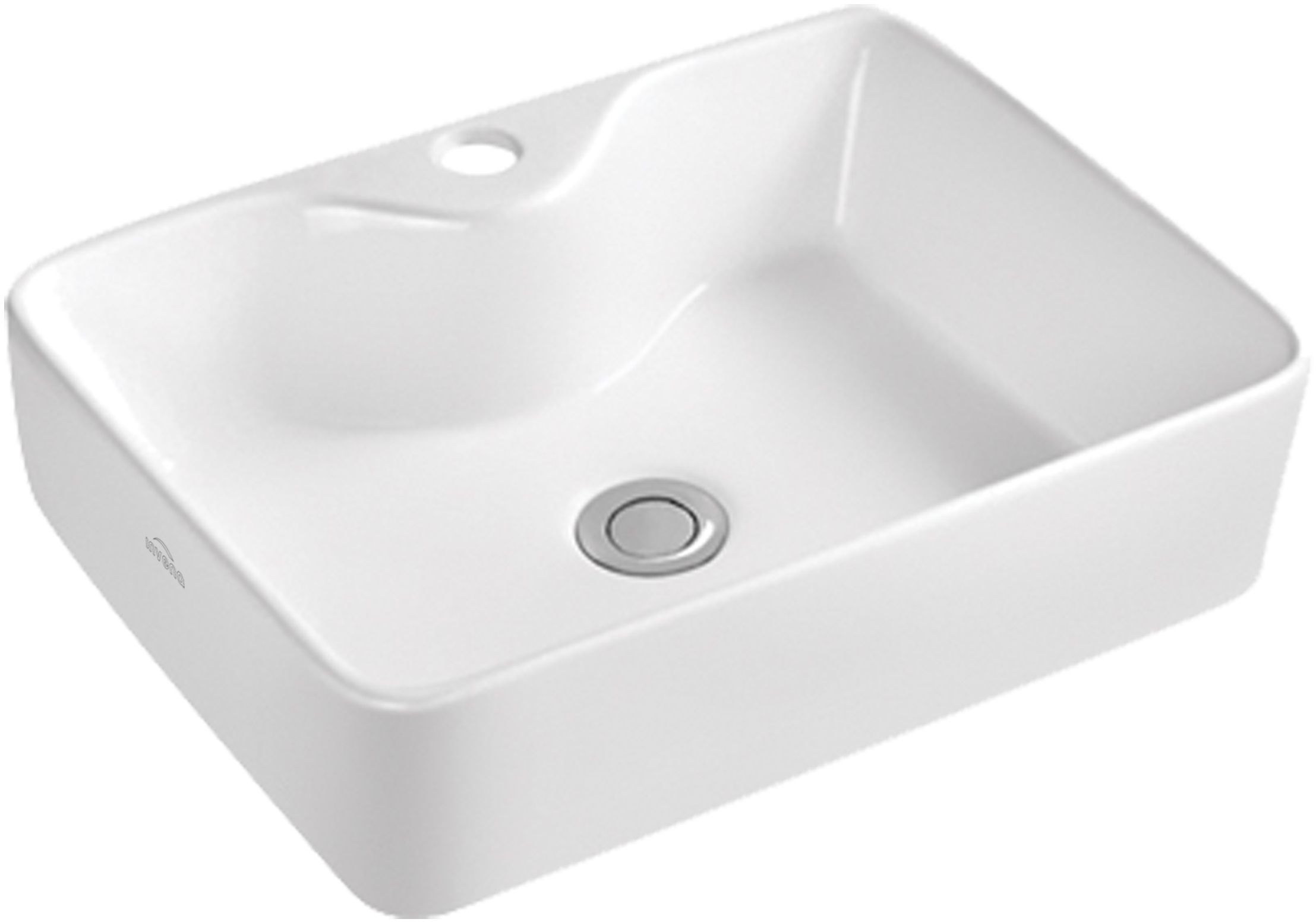 Invena Patras lavabo 49x38 cm rectangulaire à poser blanc CE-46-001