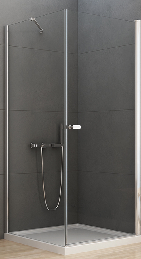 New Trendy New Soleo cabine de douche 100x90 cm rectangulaire chrome brillant/verre transparent D-0141A/D-0089B