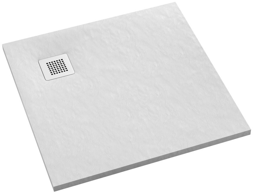 Schedpol Kalait White Stone receveur de douche carré 80x80 cm blanc 3.3100/B/ST-M2