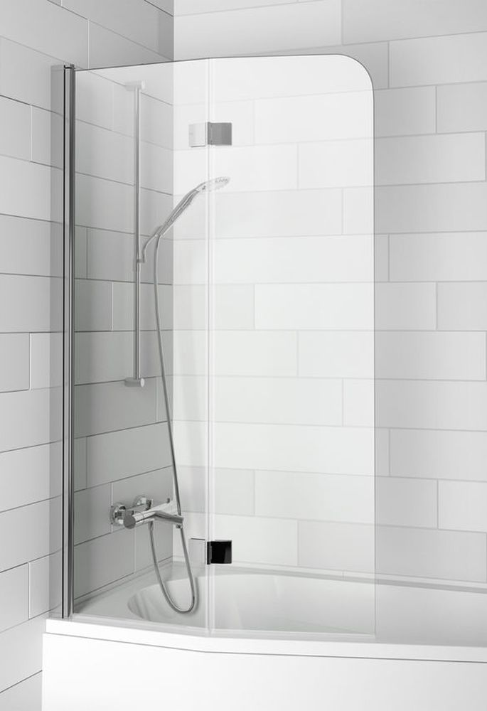 Riho Novik paroi de baignoire 90 cm deux pièces chrome brillant/verre transparent G003040120