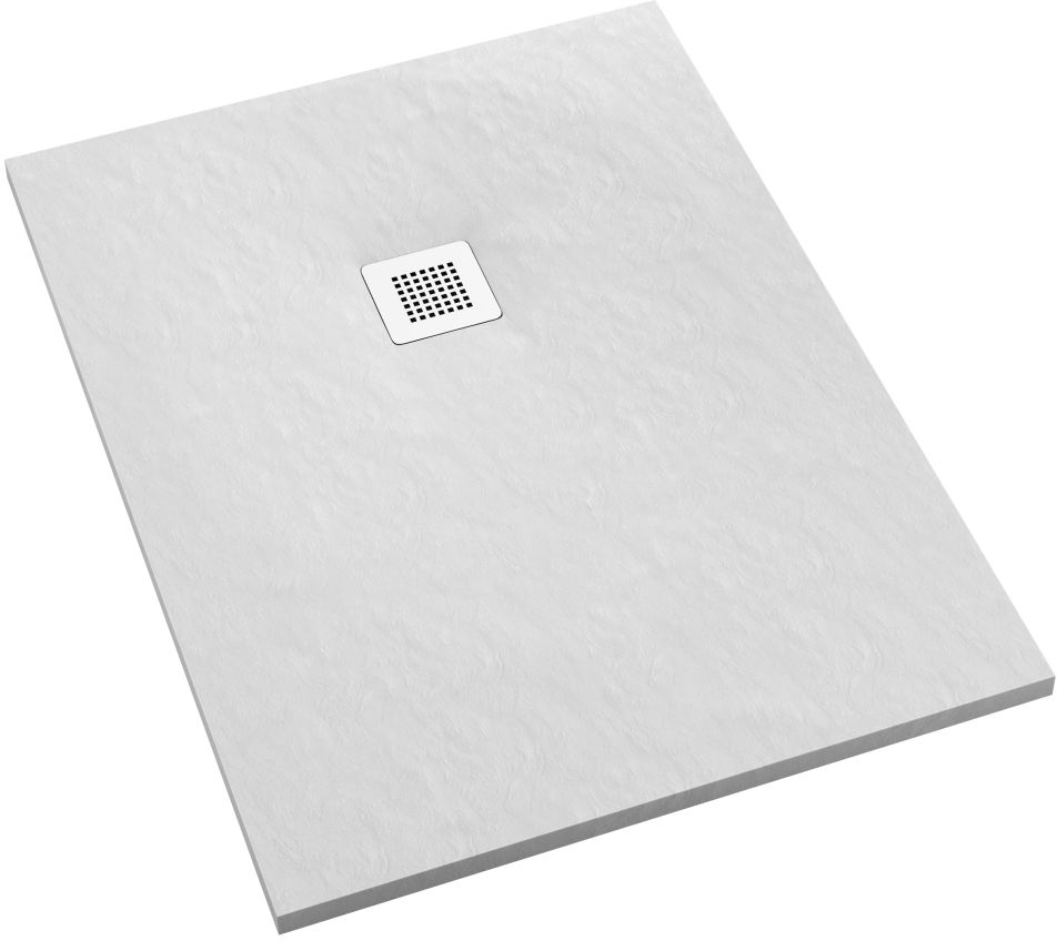Schedpol Kalait White Stone receveur de douche rectangulaire + cache 160x80 cm blanc 3.3112/B/ST-M2
