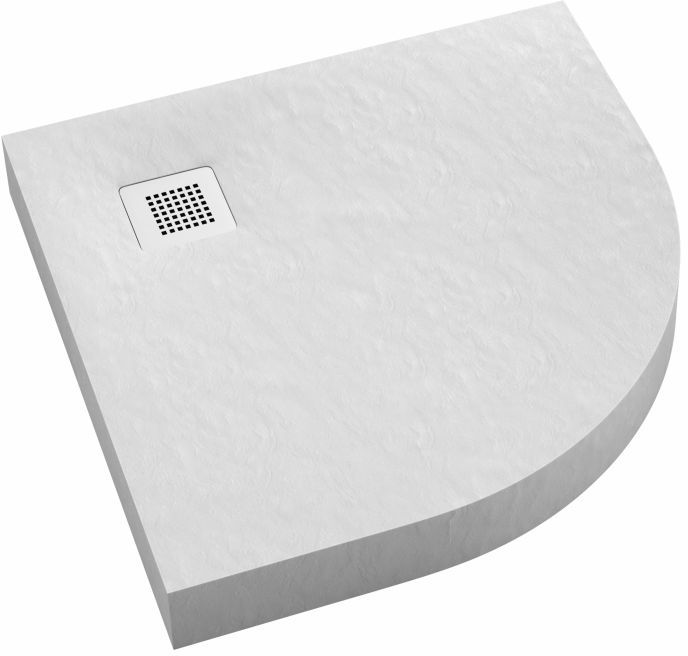 Schedpol New Horizons White Stone receveur de douche semi-circulaire 90x90 cm blanc 3.3304/B/ST-M2