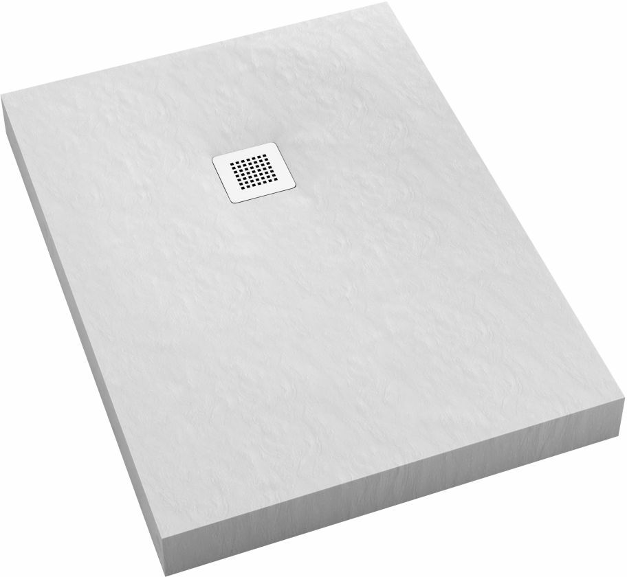 Schedpol New Horizons White Stone receveur de douche rectangulaire + cache 90x70 cm blanc 3.3333/B/ST-M2