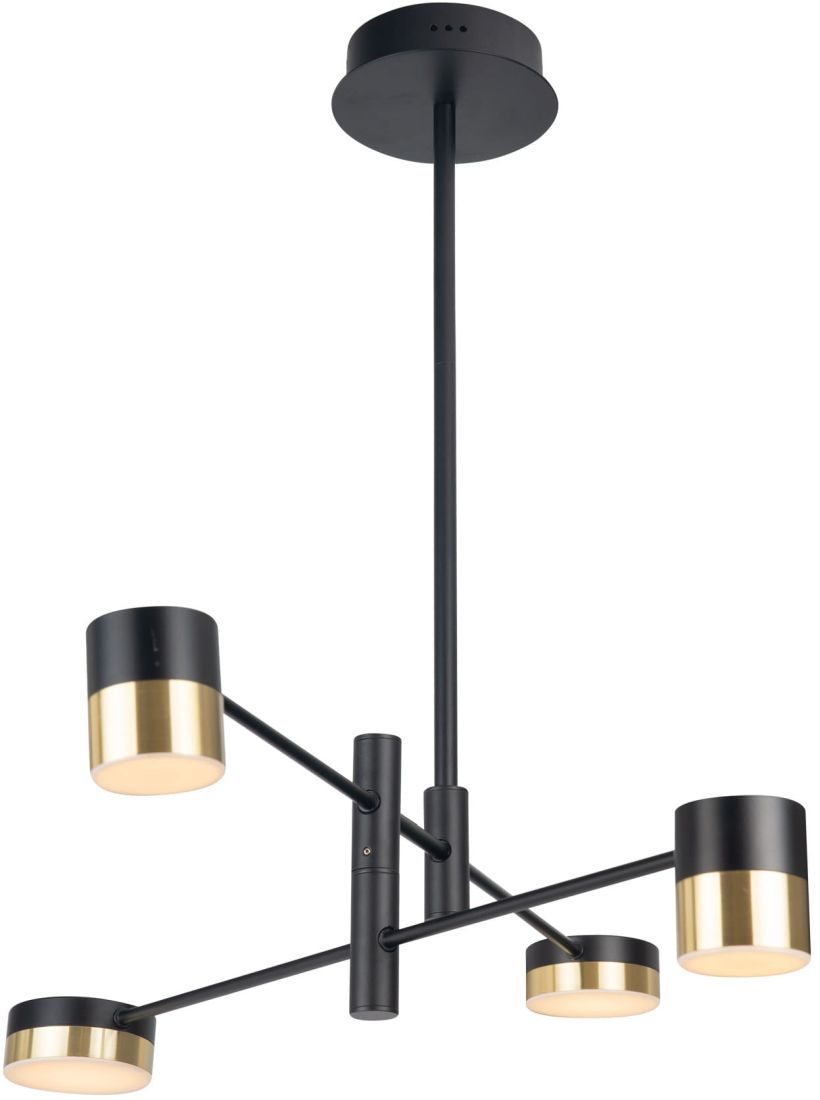 MaxLight Puma plafonnier 4x7 W noir-doré P0404