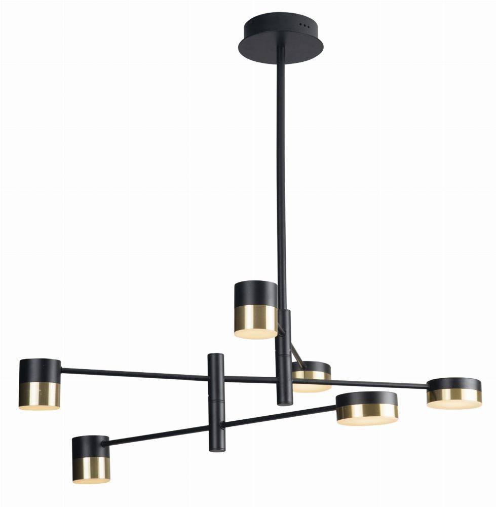 MaxLight Puma plafonnier 6x7 W noir-doré P0405
